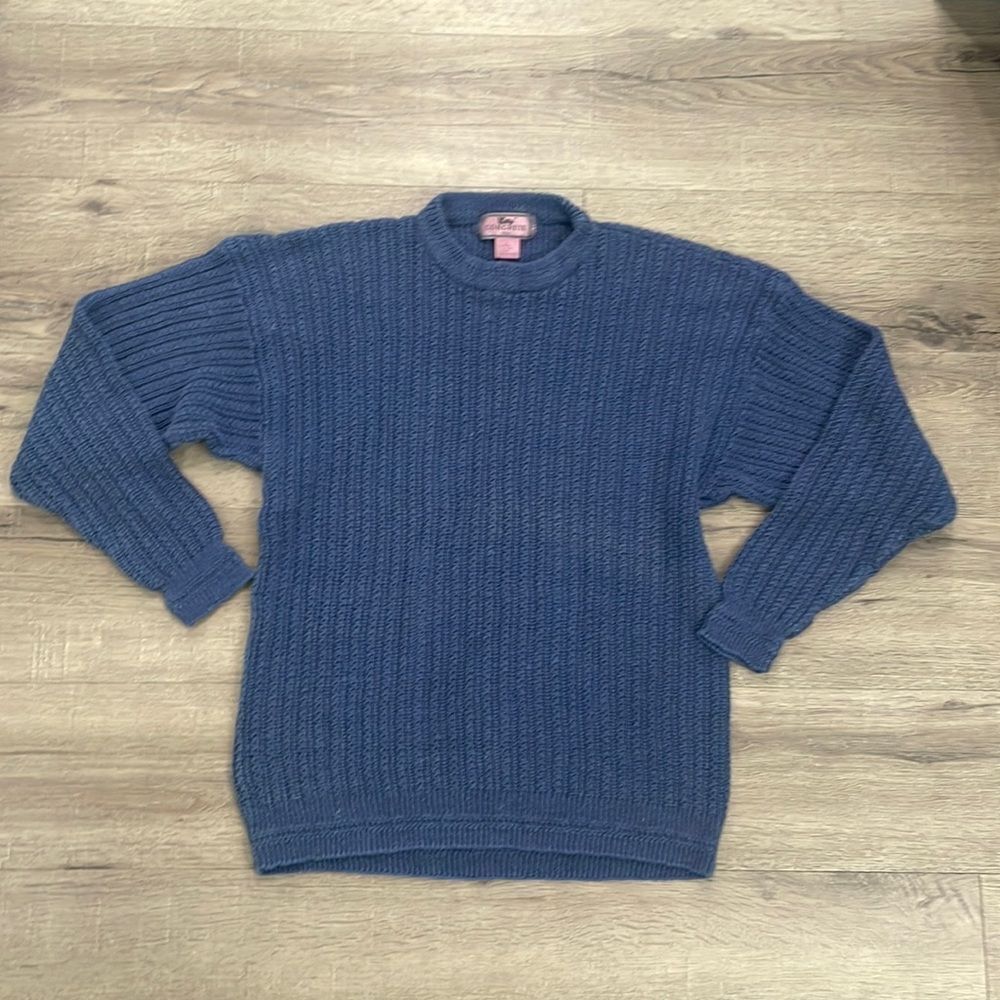 Vintage EUC Concrete Grey Blue Large Sweater Womens Knit